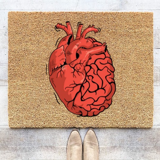 Half Brain Half Heart Organ Anatomy Science Coir Doormats
