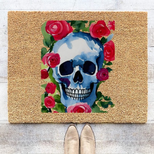 Skull and Roses - Garden Of Roses Coir Doormats