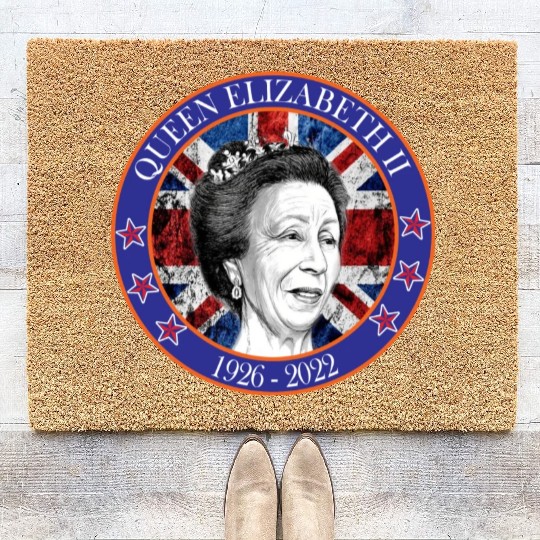 ''queen elizabeth Coir Doormats rest in peace elizabeth sh