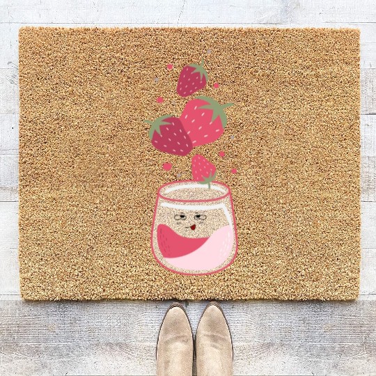 Delicious Strawberry juice Coir Doormats