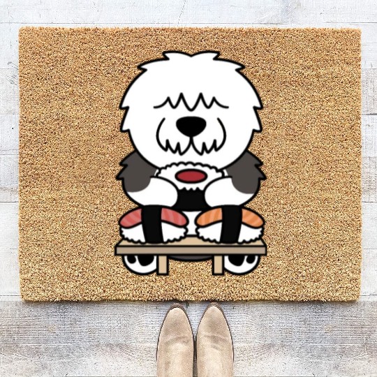 Sushi Lover Old English Sheepdog Coir Doormats