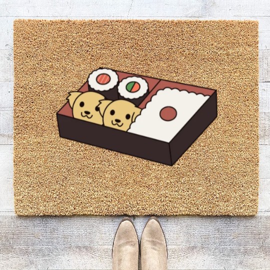 Sushi Bento Box Golden Retriever Coir Doormats