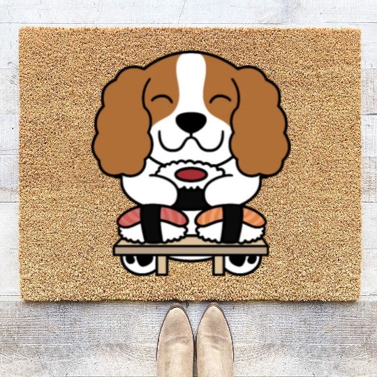 Sushi Lover Cavalier King Charles Spaniel Coir Doormats