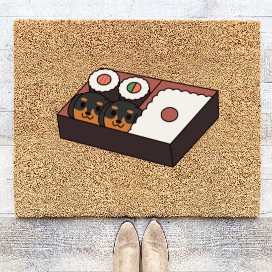 Sushi Bento Box Dachshund Coir Doormats