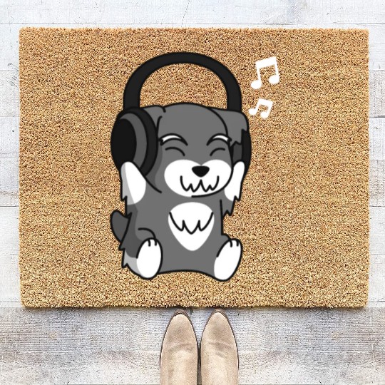 Music Lover Schnauzer Coir Doormats