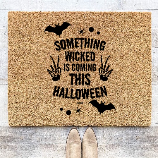 Halloween skeleton bat gift Coir Doormats