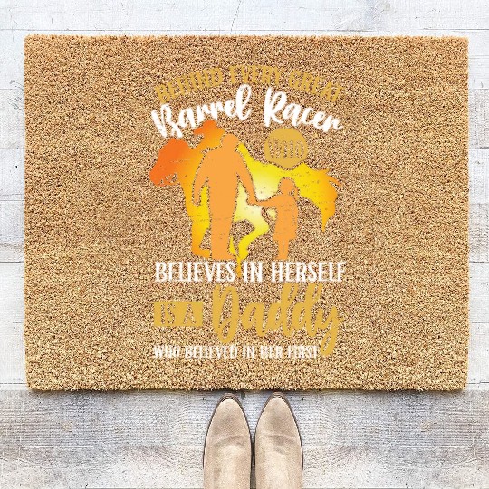 Barrel Racing Dad Rodeo Equestrian Horse Barrel Coir Doormats
