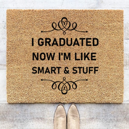 Funny College High School Graduation Gift Senior Coir Doormats