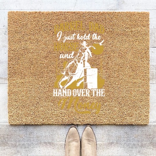 Barrel Racing Rodeo Equestrian Horse Barrel Racer Coir Doormats