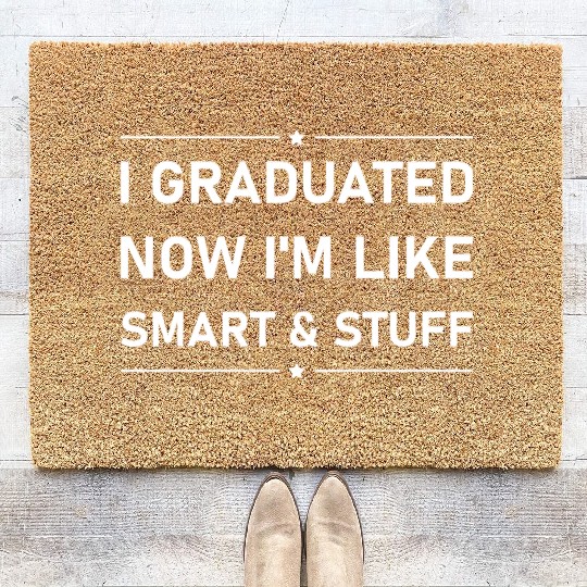 Funny College High School Graduation Gift Senior Coir Doormats