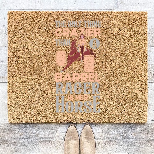 Barrel Racing Rodeo Equestrian Horse Barrel Racer Coir Doormats