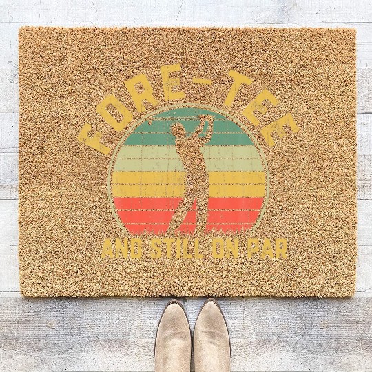 Funny 40th Birthday Golfer 40 Years Old Golfing Coir Doormats