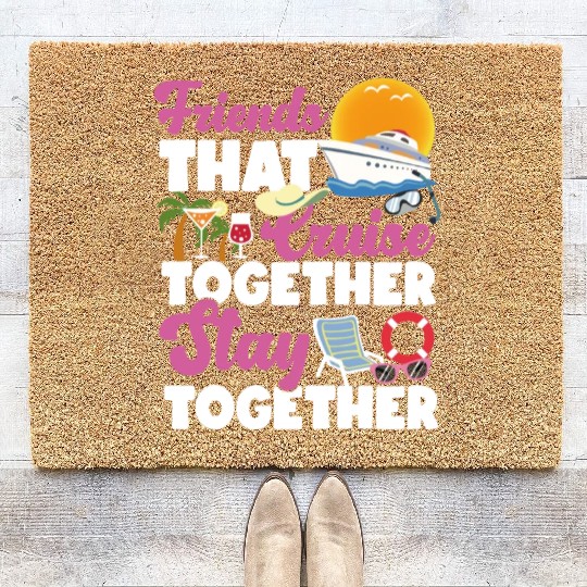 Cruise Ship Vacation Friends Coir Doormats