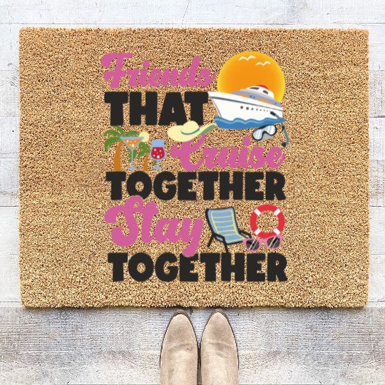 Cruise Ship Vacation Friends Coir Doormats
