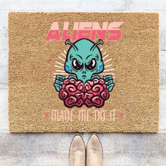Alien Extraterrestrial Area 51 UFO Space Geek Gift Coir Doormats