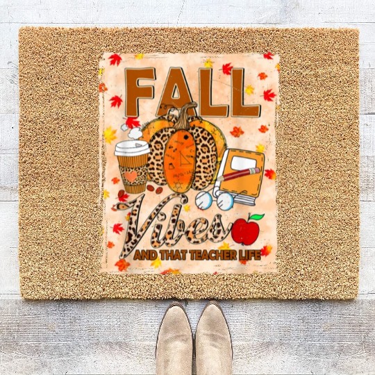 Fall Vibes And That Teacher Life Bleached Coir Doormats