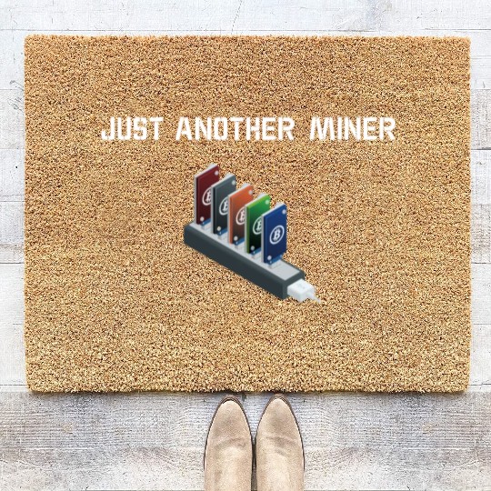 Bitcoin USB mining BTC logo Crypto lover Hodl Coir Doormats