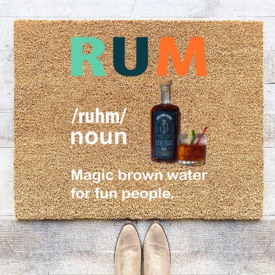Rum Magic Brown Water For Fun People Funny Vintage Coir Doormats