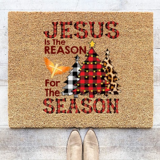 JESUS IS THE REASON FOR THE SEASON Coir Doormats