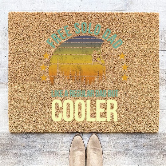 Funny Free Solo Dad Cool Rock Climbing Climber Coir Doormats