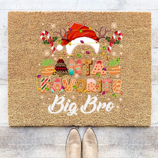 Santa's Favorite Big Brother Cookies Coir Doormats