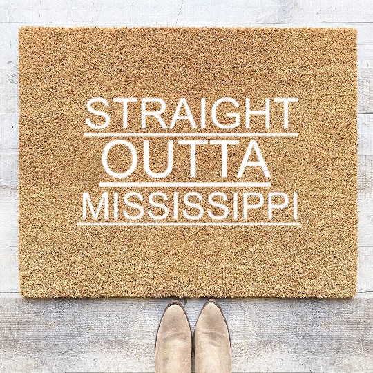 straight outta mississippi Coir Doormats