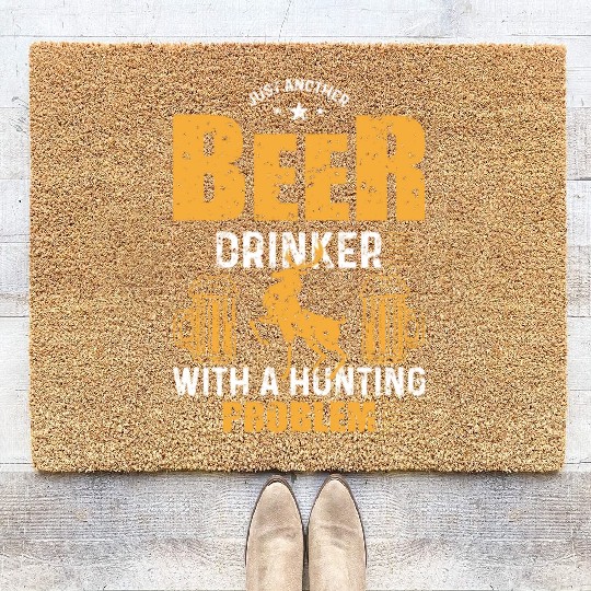 Beer Drinker Deer Hunting Gifts Hunter Dad Grandpa Coir Doormats