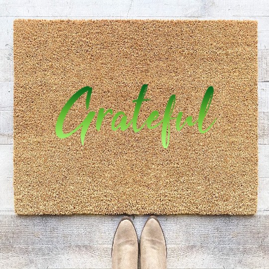 Grateful - Green FINAL 1 Coir Doormats