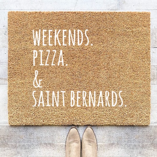 Weekends Pizza And Saint Bernard Coir Doormats