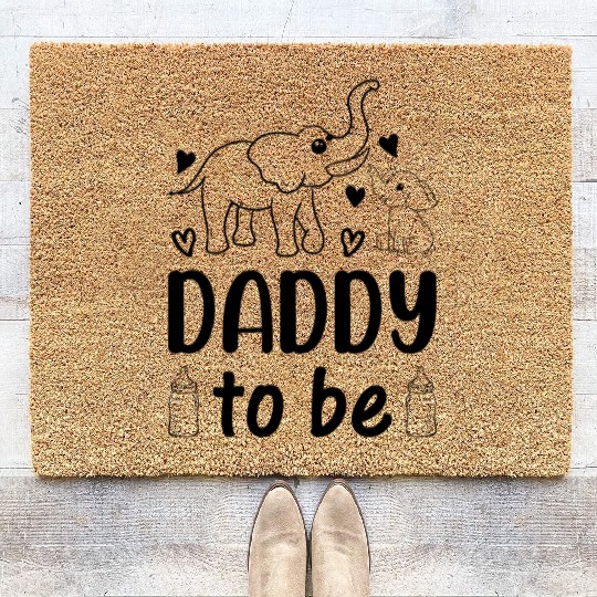 Elephant Daddy To Be - Baby Shower Paternity New D Coir Doormats