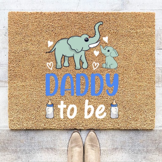New Daddy Paternity New Dad - Elephant Daddy To Be Coir Doormats