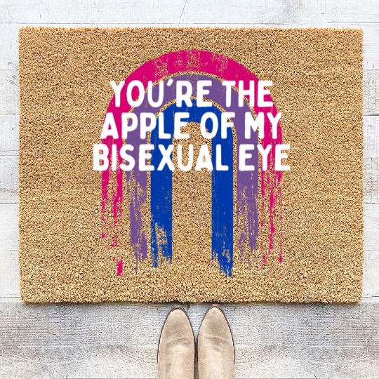 The Apple of my Bisexual Eye Bi Couples Bi Pride Coir Doormats