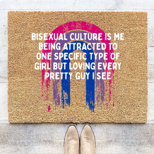 Bisexual is Being Attracted Bi LGBTQ Bi Pride Coir Doormats