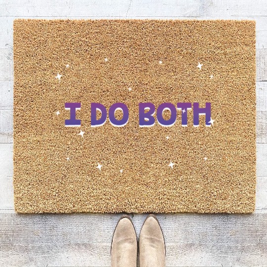 I Do Both Bisexual LGBTQ Bi Pride Pansexual Funny Coir Doormats
