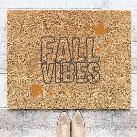 Halloween Theme Fall Vibes Coffee Lover Mug Gift, Coir Doormats