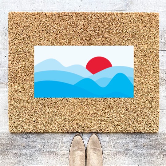 Minimalist Sun Light Blue Coir Doormats