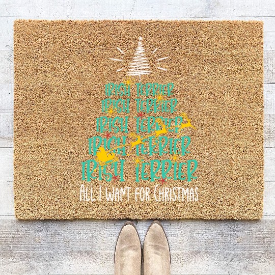 Irish Terrier Christmas Dog breed Christmas Tree Coir Doormats