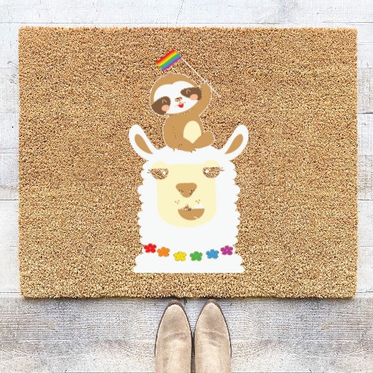 LBGT Flag Gay Pride Human Vintage Rainbow Coir Doormats