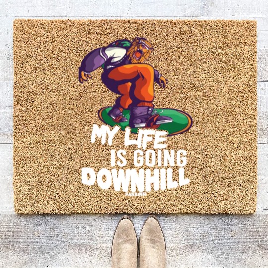 Snowboard holiday Winter holidays mountains Coir Doormats