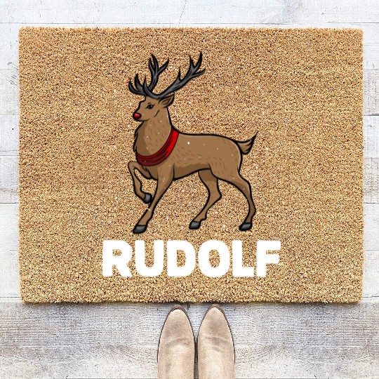 Christmas Santa's Reindeer Lazy Costume Rudolph Coir Doormats