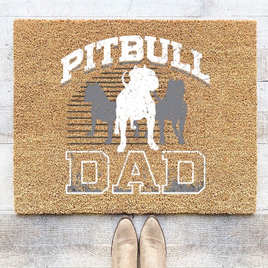 Dad Pitbull Lover Dog Owner Father Day Coir Doormats