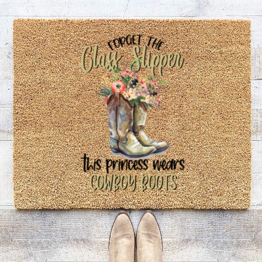 Princess Wears Cowboy Boots Coir Doormats