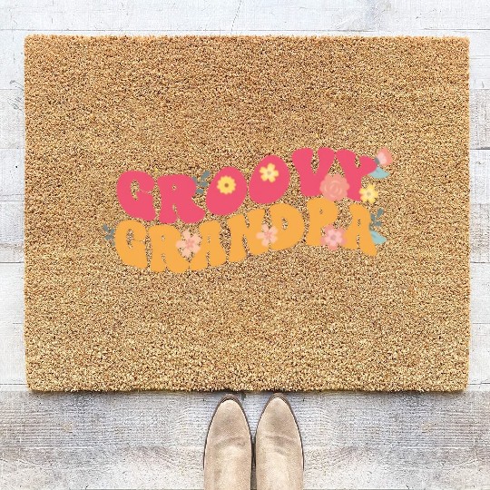 Groovy Grandpa Garden Plant Flowers Floral Decor Coir Doormats