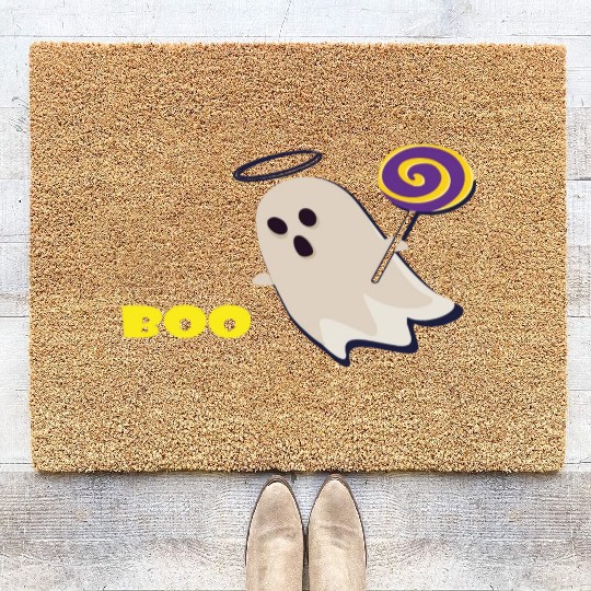 Ghost Halloween funny design Coir Doormats