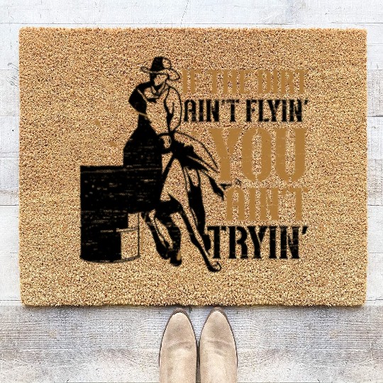 Barrel Racing Dirt Rodeo Equestrian Horse Barrel Coir Doormats