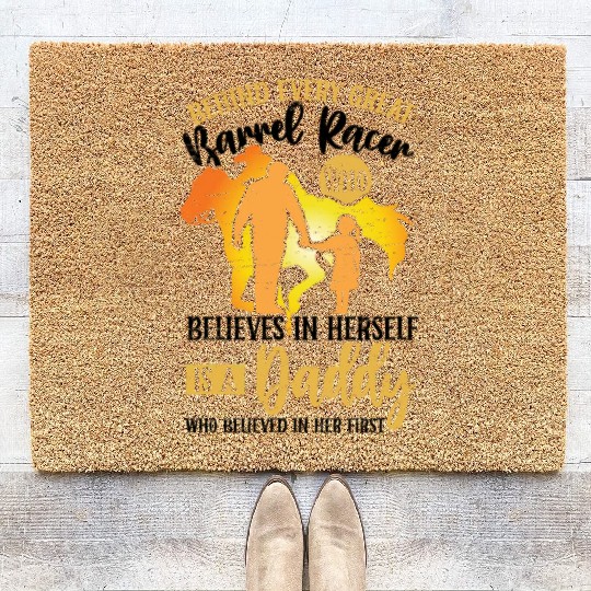 Barrel Racing Dad Rodeo Equestrian Horse Barrel Coir Doormats