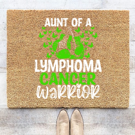 Lymphoma Cancer Awareness Aunt Nephew Niece Coir Doormats