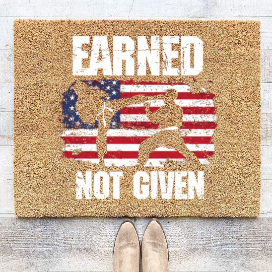 Earned Not Given! Karate Fighter Martial Arts Coir Doormats