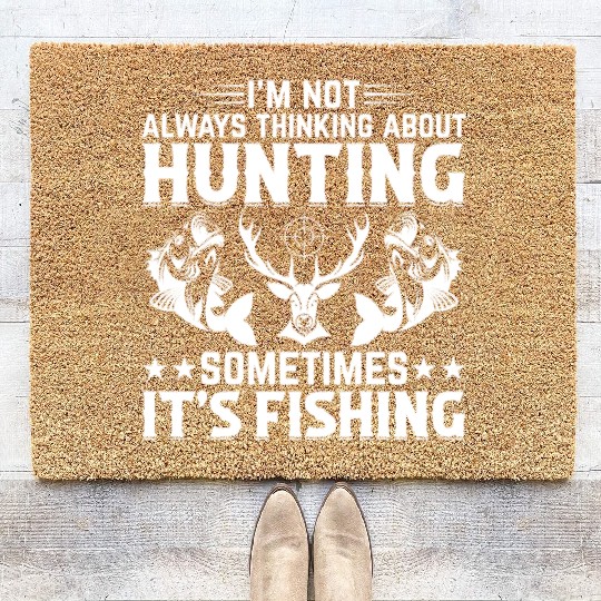 Deer Hunting Fish Fishing Trout Fishing Deer Hunte Coir Doormats
