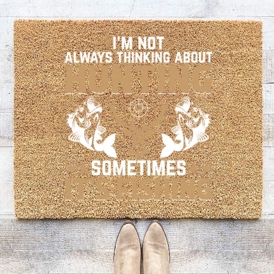 Fish Fishing Deer Hunting Trout Fishing - Deer Hun Coir Doormats
